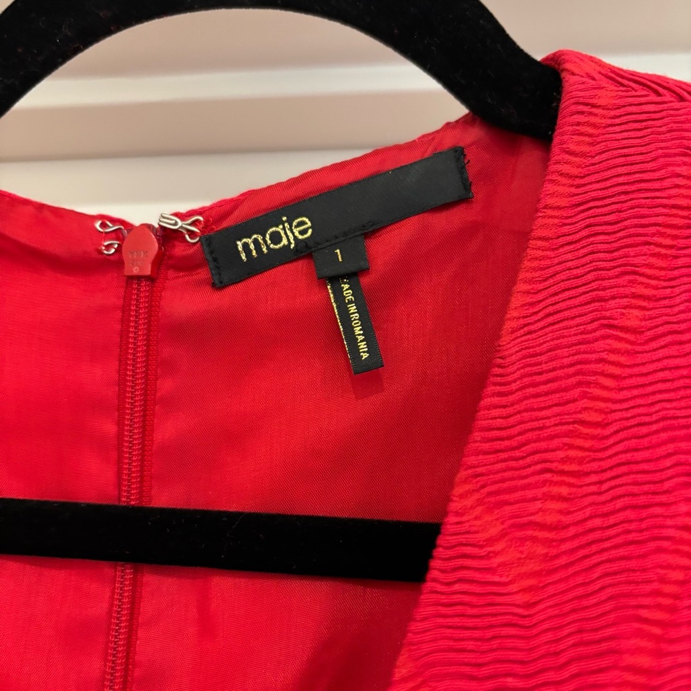 Maje Red Textured Dress - Picture 5 of 8
